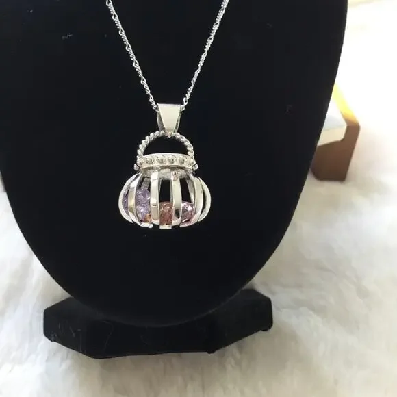 Adorable Purse with Crystals Necklace - Picture 2 of 6